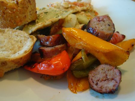 Sausage and Peppers Plated
