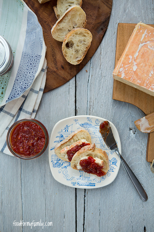 Sweet and Spicy Honey Tomato Jam #recipe via FoodforMyFamily.com