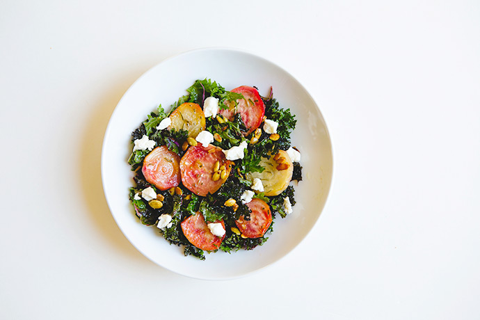Honey Roasted Beets and Kale Salad w/ Apple Cider Vinaigrette | #recipe via FoodforMyFamily.com