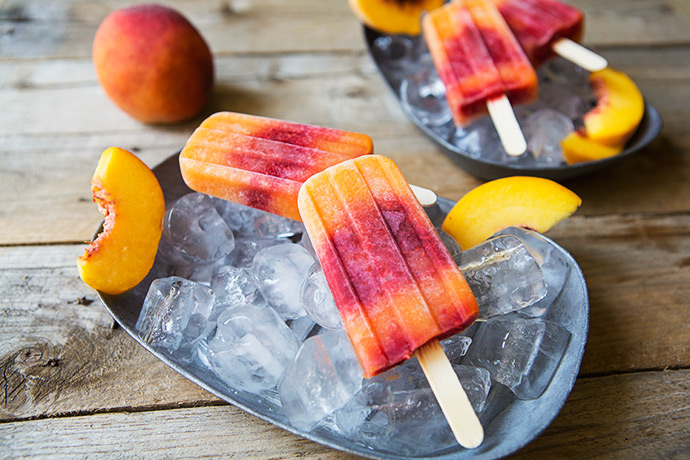 Peach Raspberry Hydration Paletas recipe | FoodforMyFamily.com