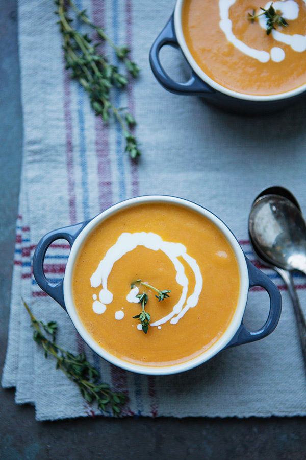 Roasted Carrot, Parsnip, and Thyme Soup | FoodforMyFamily.com