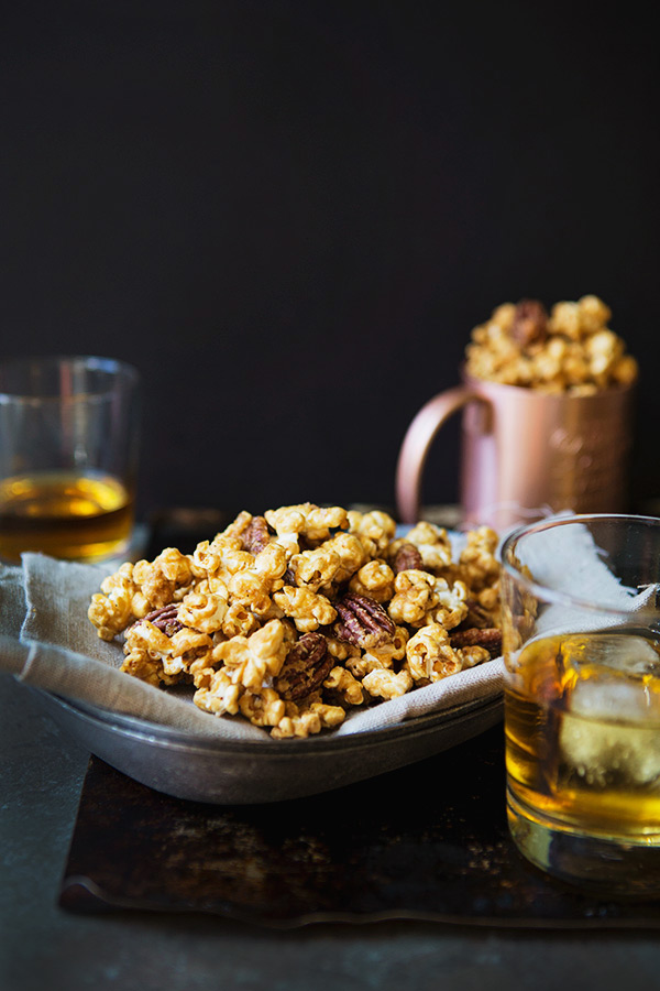 Salted Maple Whiskey Caramel Corn recipe | FoodforMyFamily.com