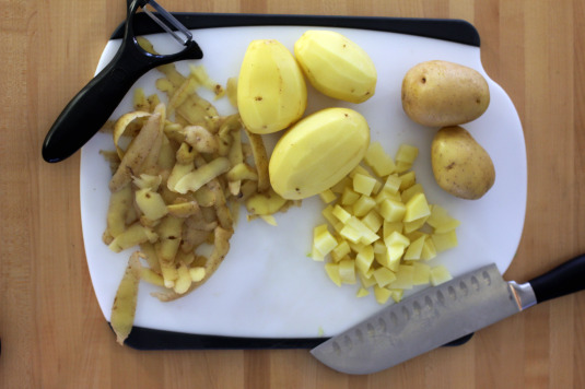 Diced and Peeled Yukon Gold Potatoes