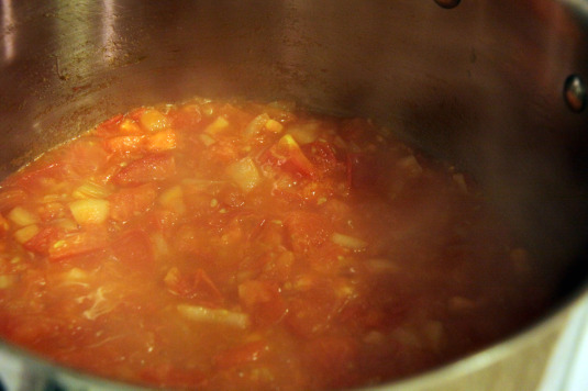 cooking tomatoes and onions
