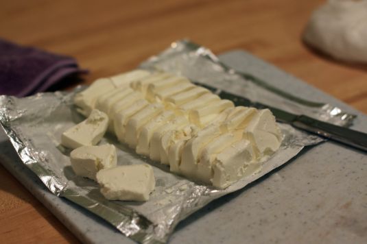 cut up the cream cheese