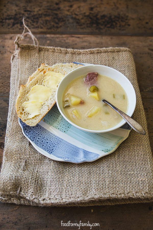 Beer Cheese Ham and Potato Soup #recipe via FoodforMyFamily.com 