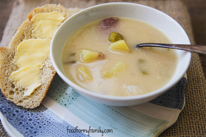 Beer Cheese Ham and Potato Soup #recipe via FoodforMyFamily.com