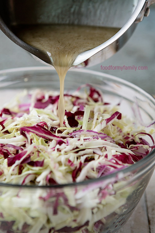 Tangy Vinegar Coleslaw Recipe via FoodforMyFamily.com