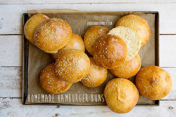 Homemade Hamburger Buns #recipe via FoodforMyFamily.com