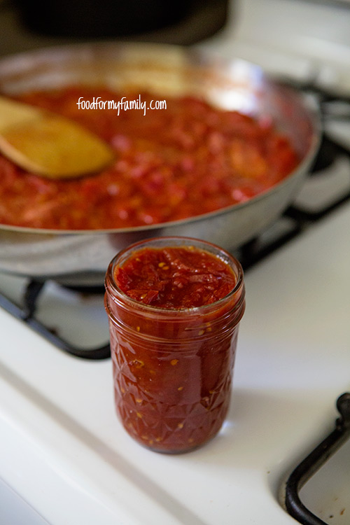 Sweet and Spicy Honey Tomato Jam #recipe via FoodforMyFamily.com