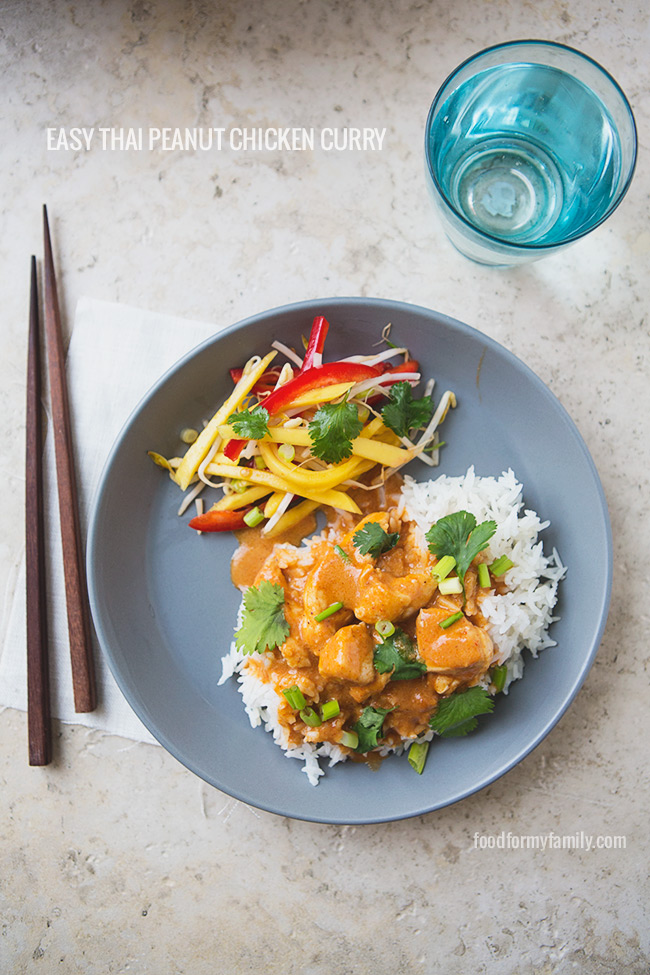 Easy Thai Peanut Chicken Curry #recipe via FoodforMyFamily.com
