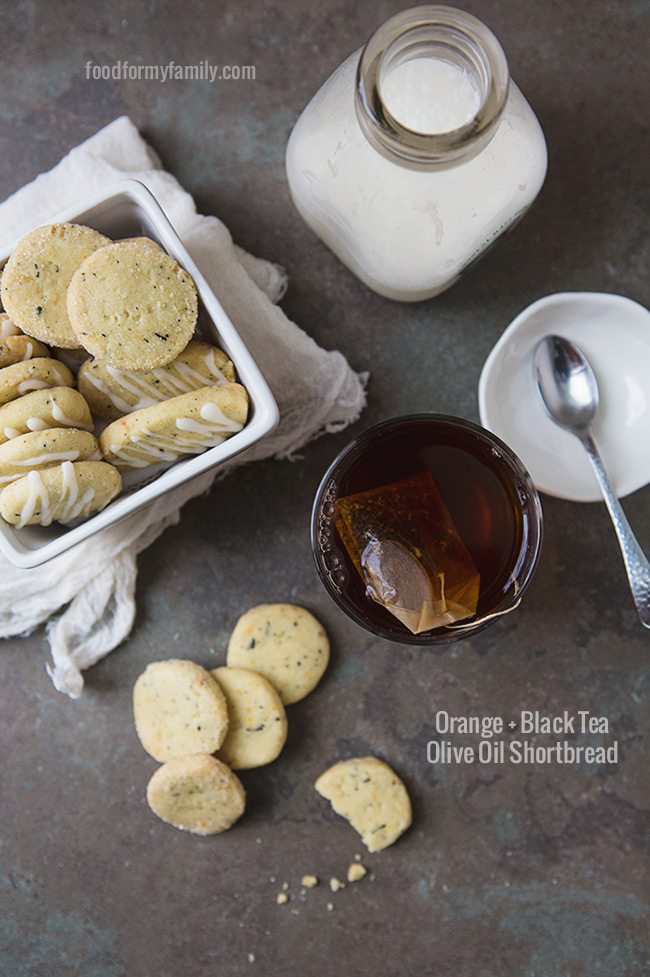 Orange and Black Tea Olive Oil Shortbread #cookie #recipe via FoodforMyFamily.com