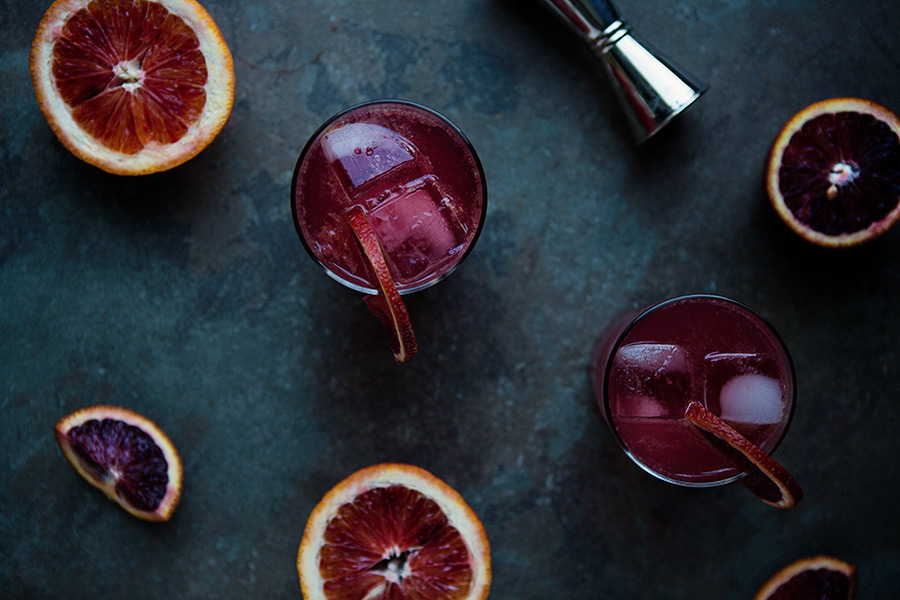 Blushing Collins {Blood Orange Cocktail} recipe | FoodforMyFamily.com