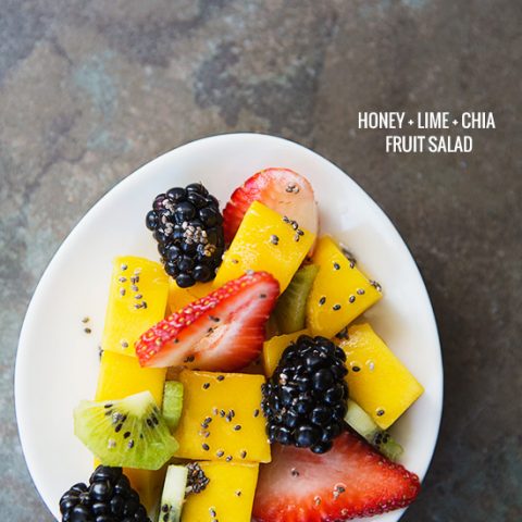 Honey Lime Chia Fruit Salad #recipe via FoodforMyFamily.com