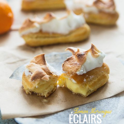Lemon Meringue Éclairs #recipe via FoodforMyFamily.com