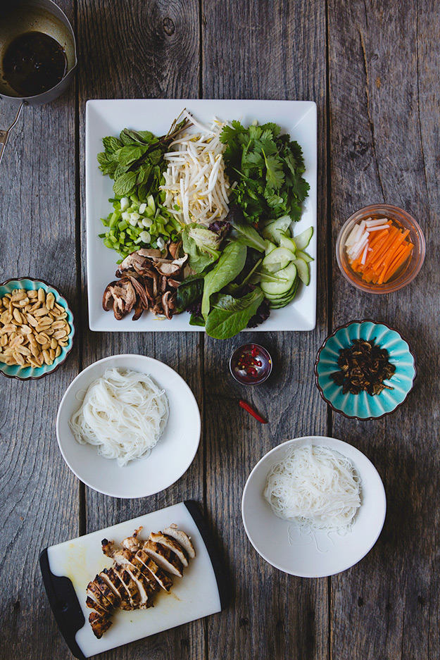 Lemongrass Chicken Rice Noodle Bowls: Bun Ga Nuong recipe | FoodforMyFamily.com
