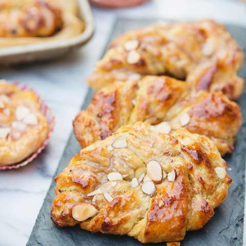 Rhubarb Almond Danishes Recipe | FoodforMyFamily.com
