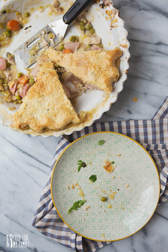 Spring Vegetable Chicken Pot Pie #recipe via FoodforMyFamily.com