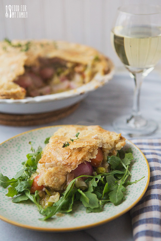 Spring Vegetable Chicken Pot Pie #recipe via FoodforMyFamily.com